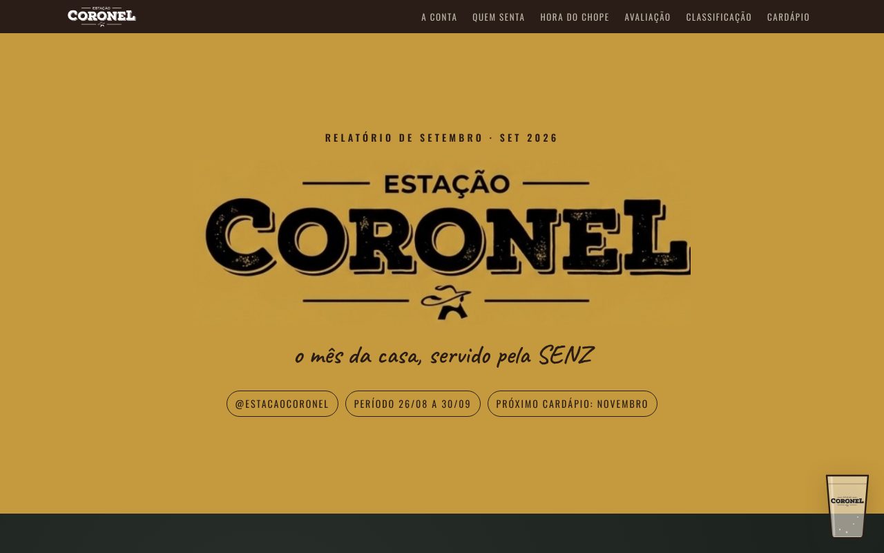 Abertura do relatório mensal da Estação Coronel